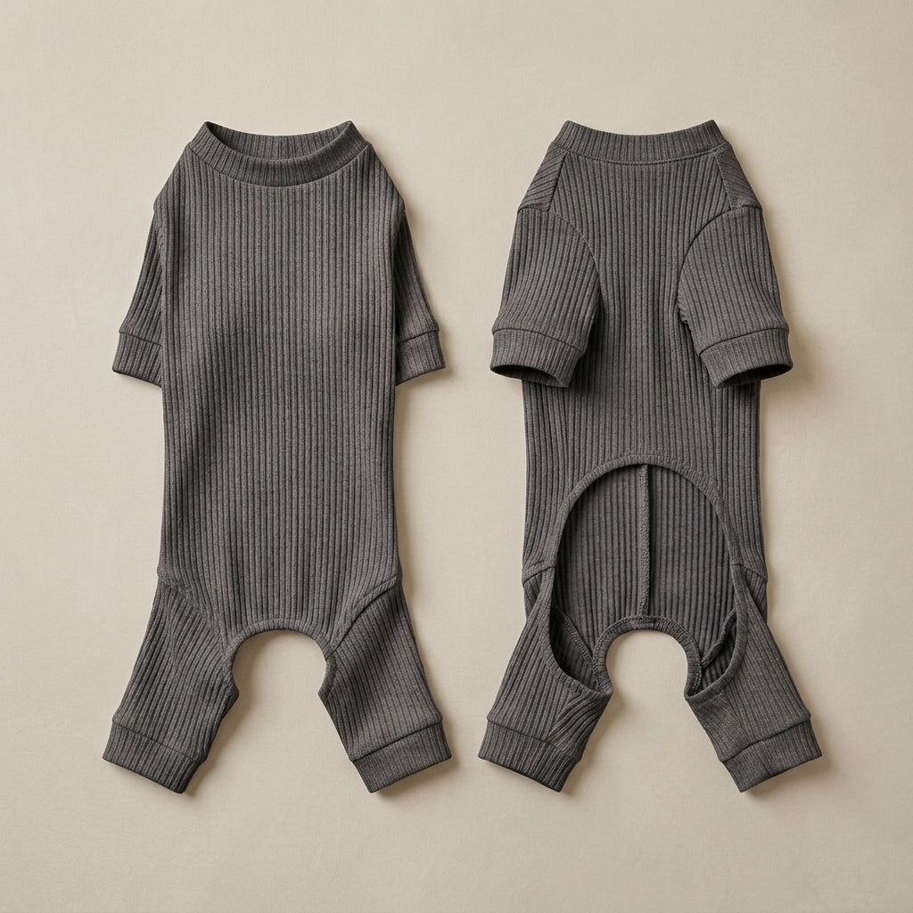 KIVZARONA™ Everyday Ribbed Pet Bodysuit | Stretch Dog Cat Pajamas