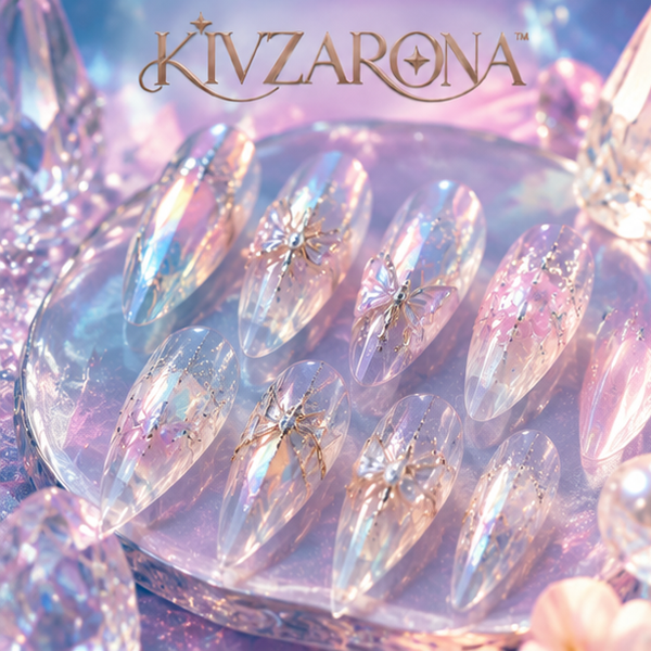 Aurora Glass Stiletto Nails