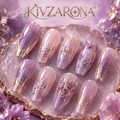 Lavender Galaxy Coffin Nails