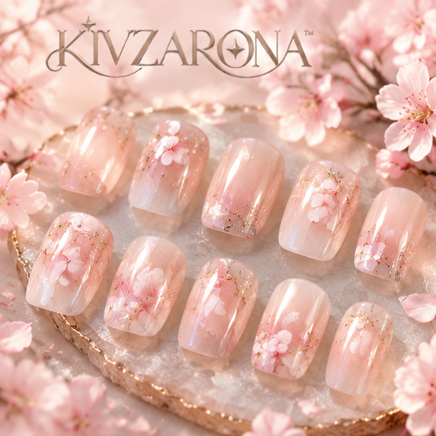 Sakura Whisper Short Square Nails