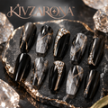 Obsidian Marble Coffin Nails