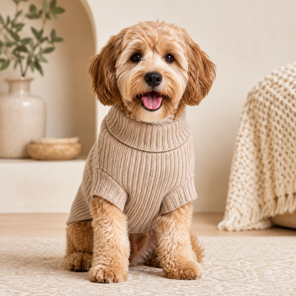 KIVZARONA™ CloudSoft Ribbed Dog Sweater | Cozy Stretch Knit Pet Pullover