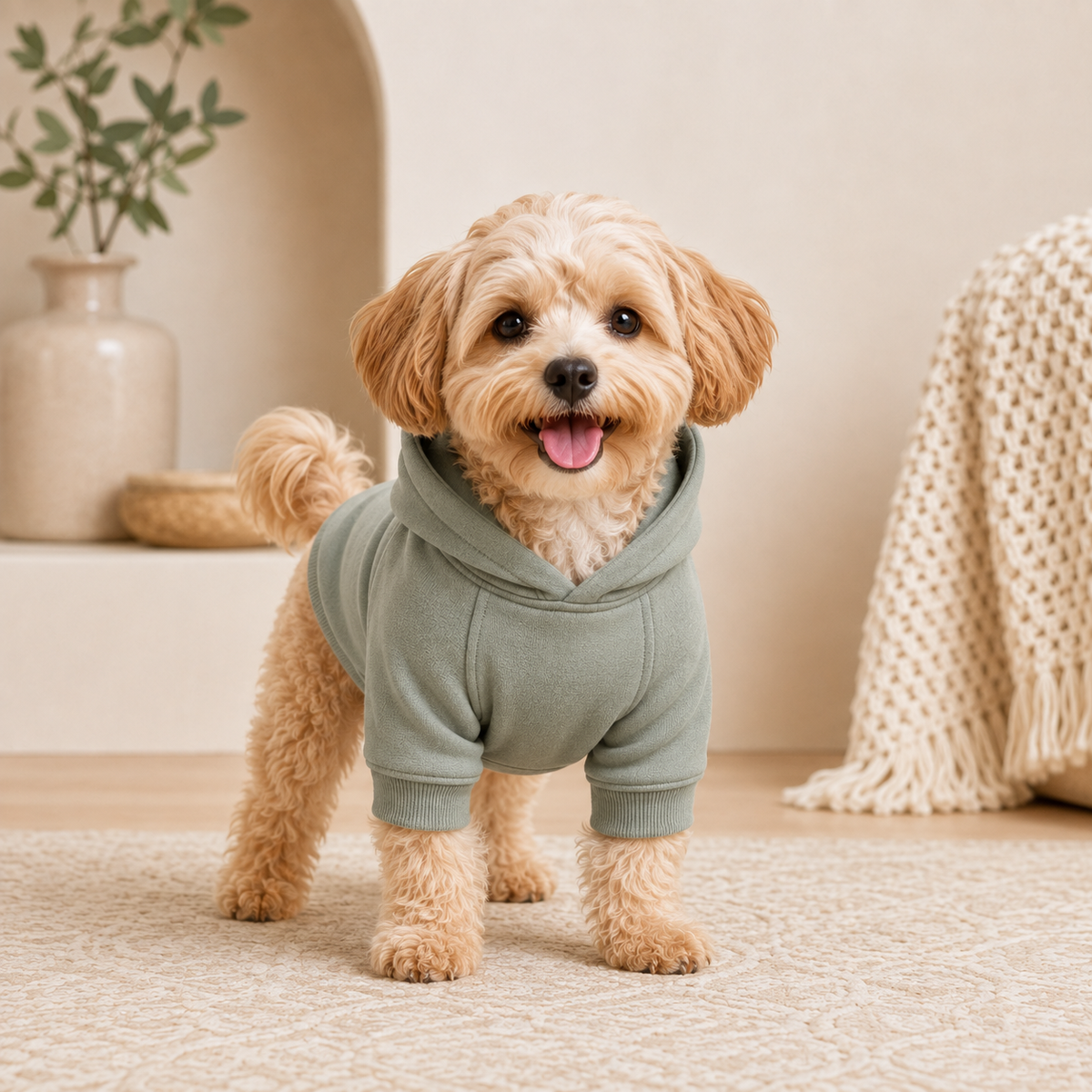 KIVZARONA™ Studio Essential Pet Hoodie | Minimalist Dog Puppy Sweatshirt