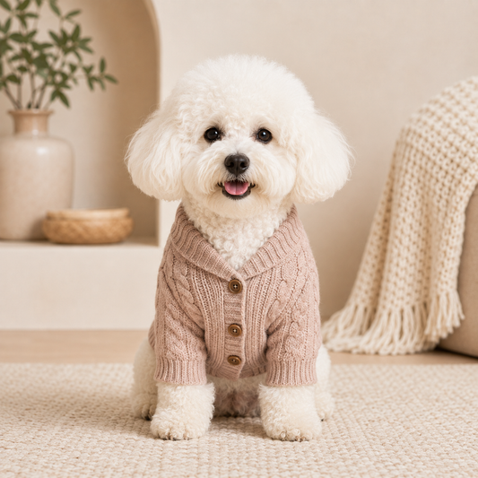 KIVZARONA™ Sunday Soft Pet Cardigan | Minimal Knit Dog Puppy Sweater