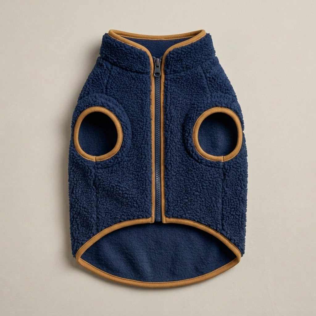 KIVZARONA™ Après Sherpa Zip Dog Jacket | Warm Fleece Puppy Winter Coat