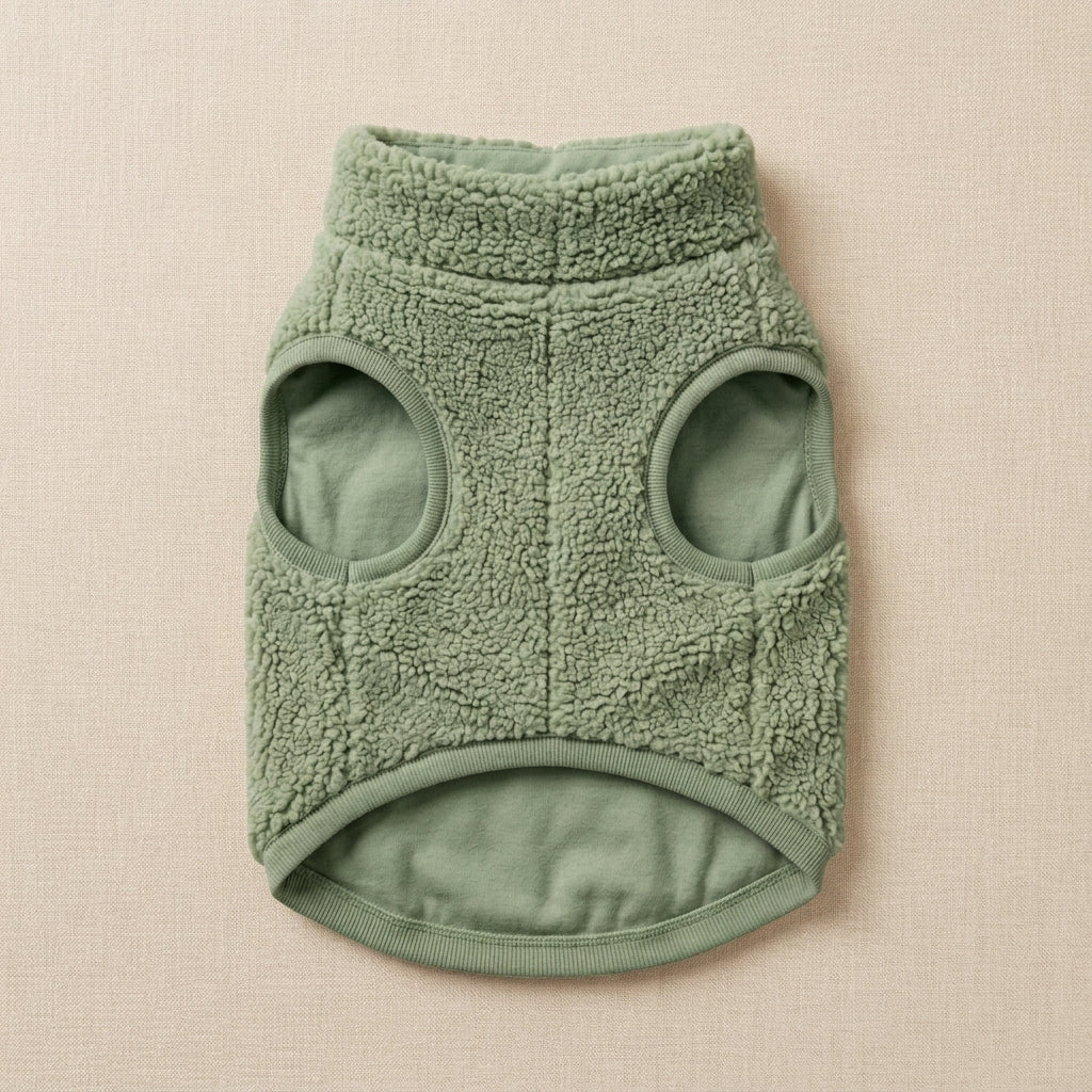KIVZARONA™ Teddy Lounge Fleece Pet Vest | Soft Sherpa Dog & Cat Jacket