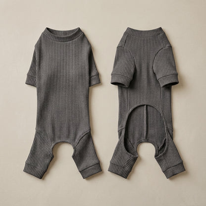 KIVZARONA™ Everyday Ribbed Pet Bodysuit | Stretch Dog Cat Pajamas
