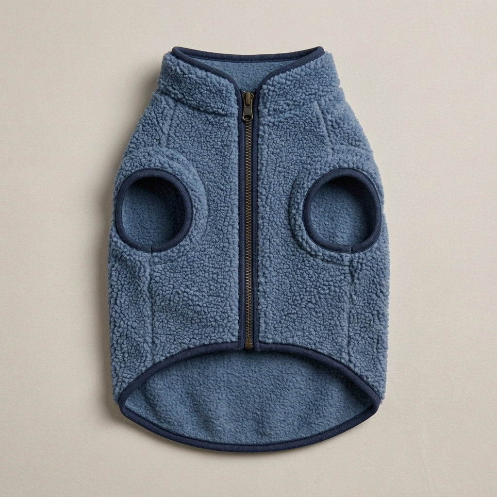 KIVZARONA™ Après Sherpa Zip Dog Jacket | Warm Fleece Puppy Winter Coat