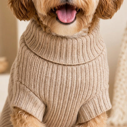 KIVZARONA™ CloudSoft Ribbed Dog Sweater | Cozy Stretch Knit Pet Pullover