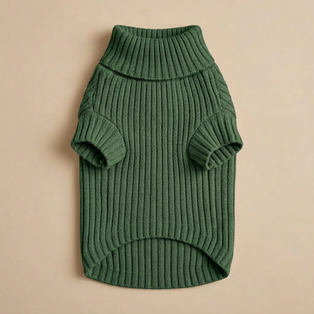 KIVZARONA™ CloudSoft Ribbed Dog Sweater | Cozy Stretch Knit Pet Pullover